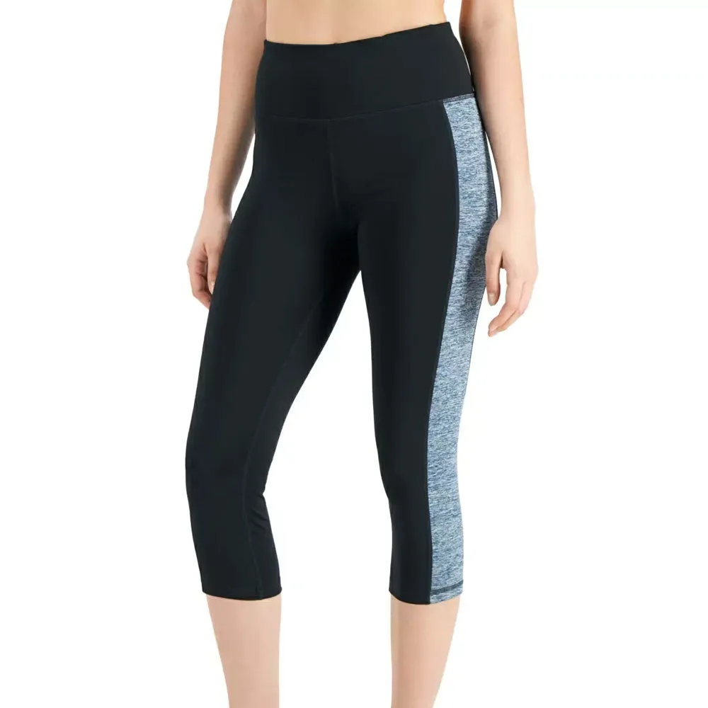 Leggings femme essentiels à motifs colorés et coupe courte, Noir