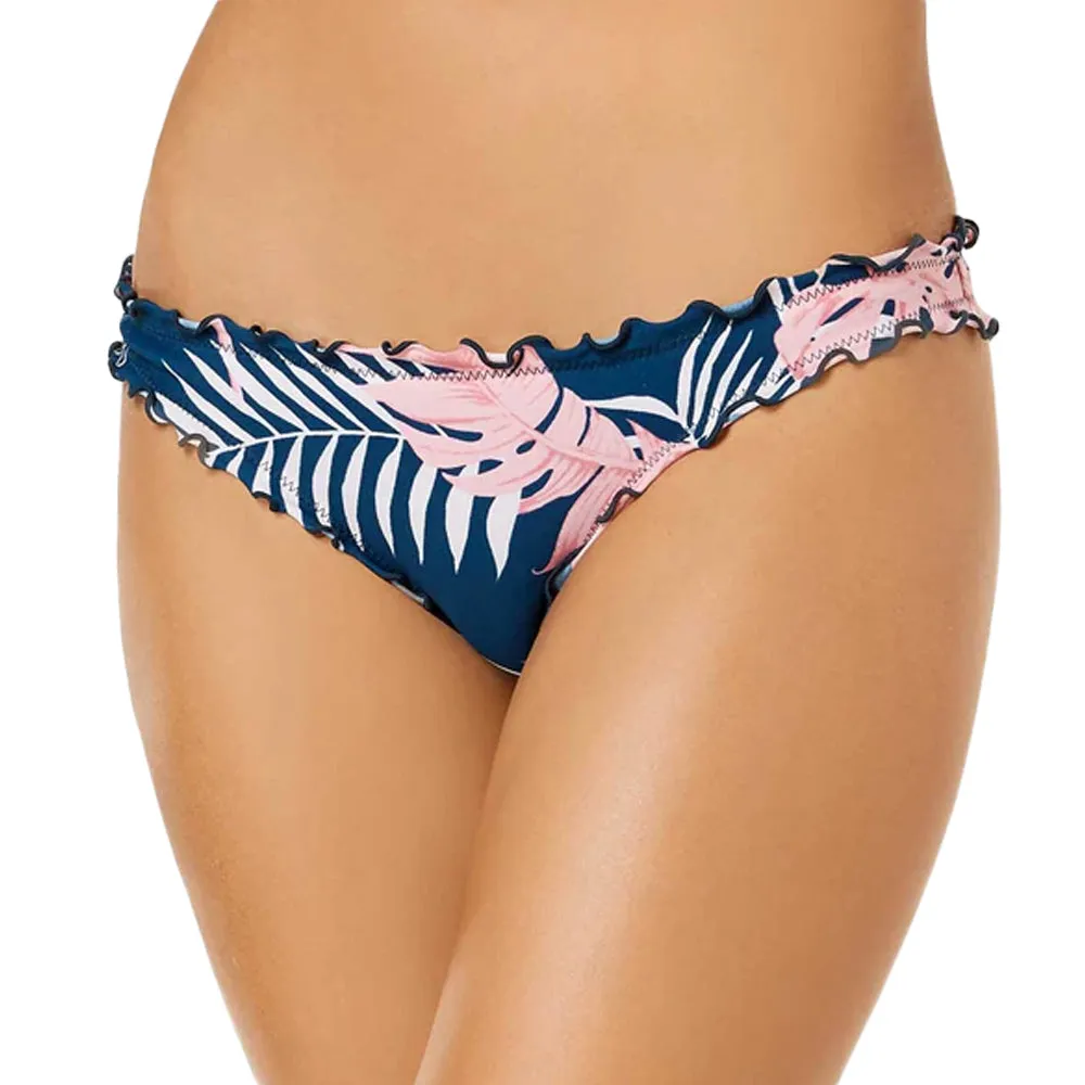 Bas de bikini imprimé feuilles pour femmes, Pétrole