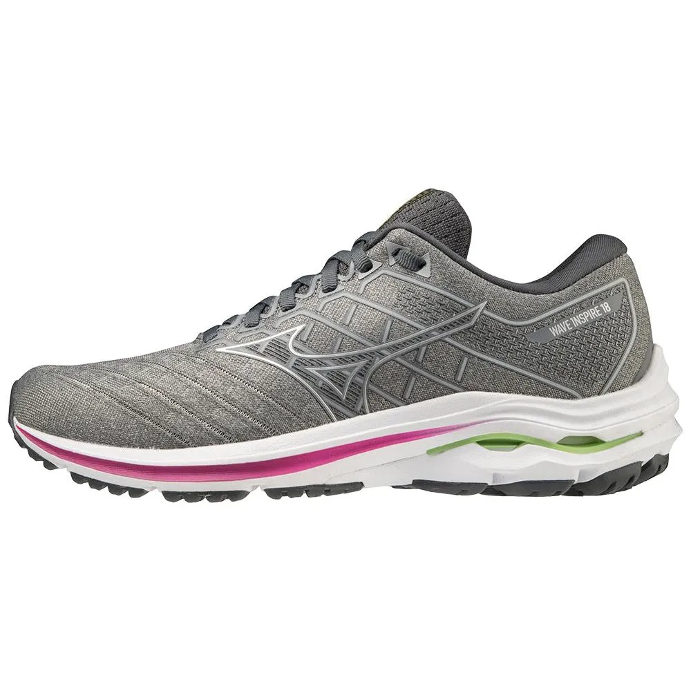 Mizuno Wave Inspire 18 Femme Gris Argent Ultime