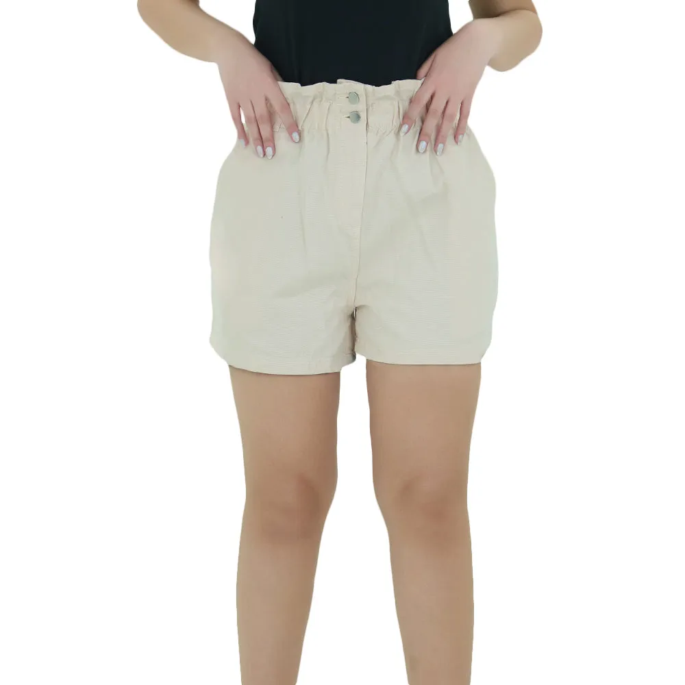Short en jean uni pour femme, rose clair