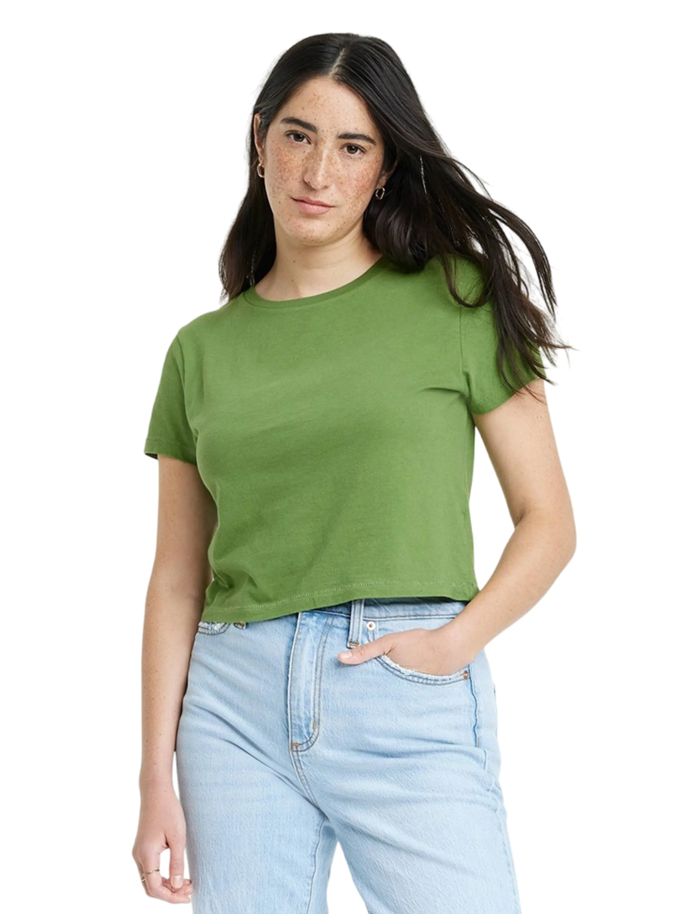 T-shirt uni pour femmes, Vert
