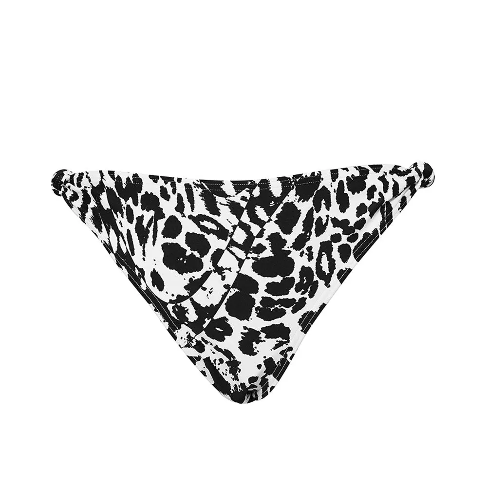 Culotte de bikini imprimée pour femme, Noir/Blanc