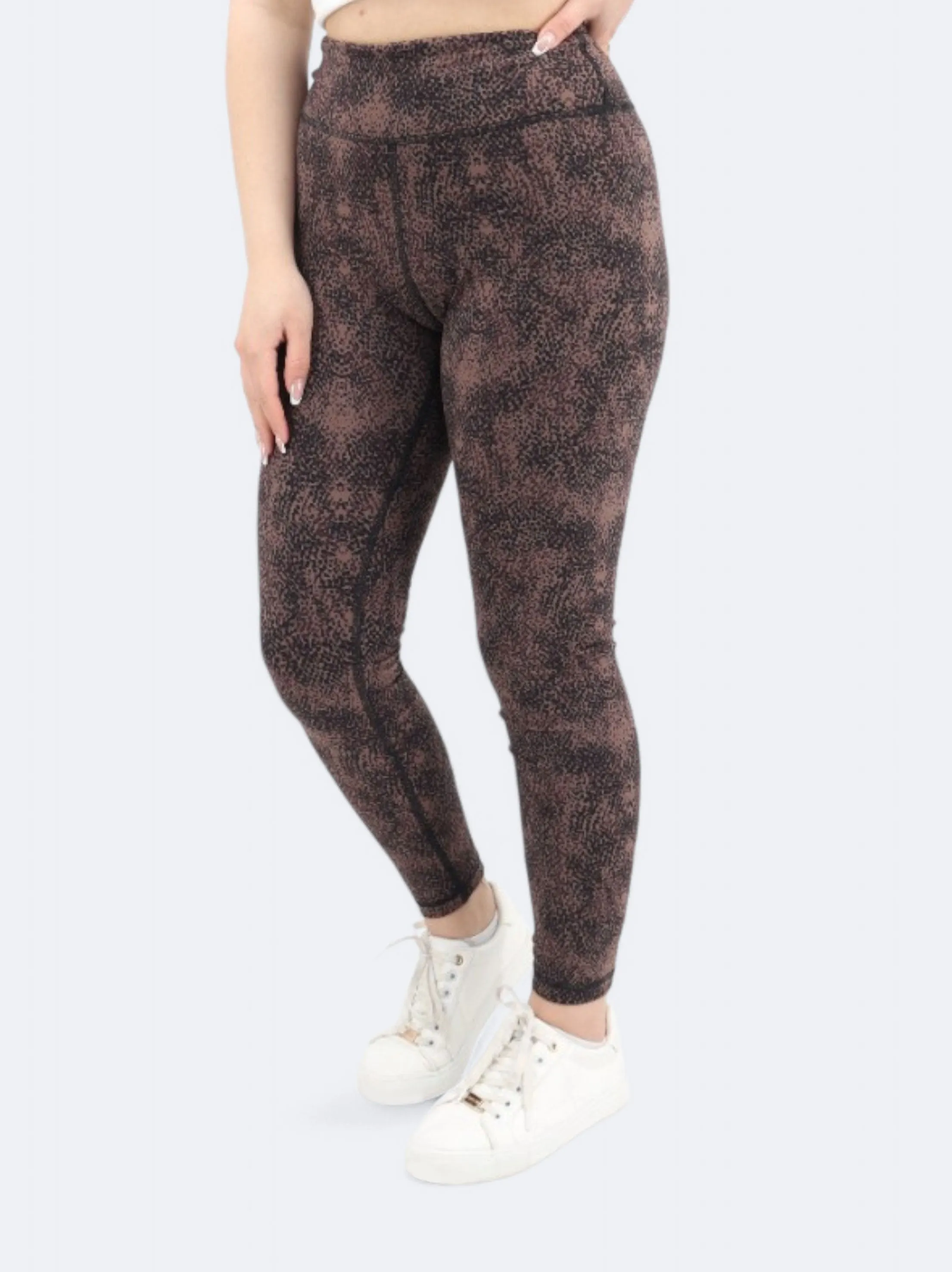 Leggings imprimés pour femme, marron