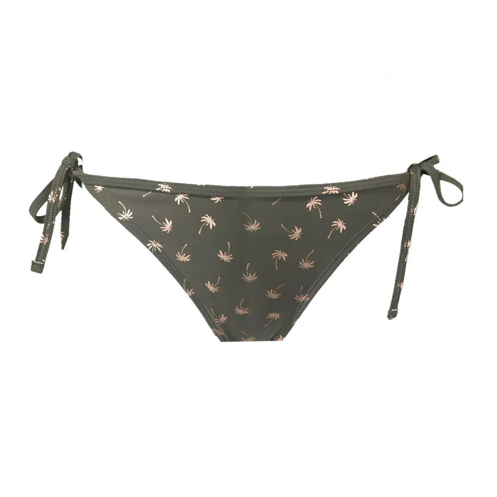 Culotte de bikini imprimé métallisé pour femme, Olive