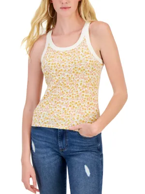 Women's Printed Ribbed Tank Top,Multi
