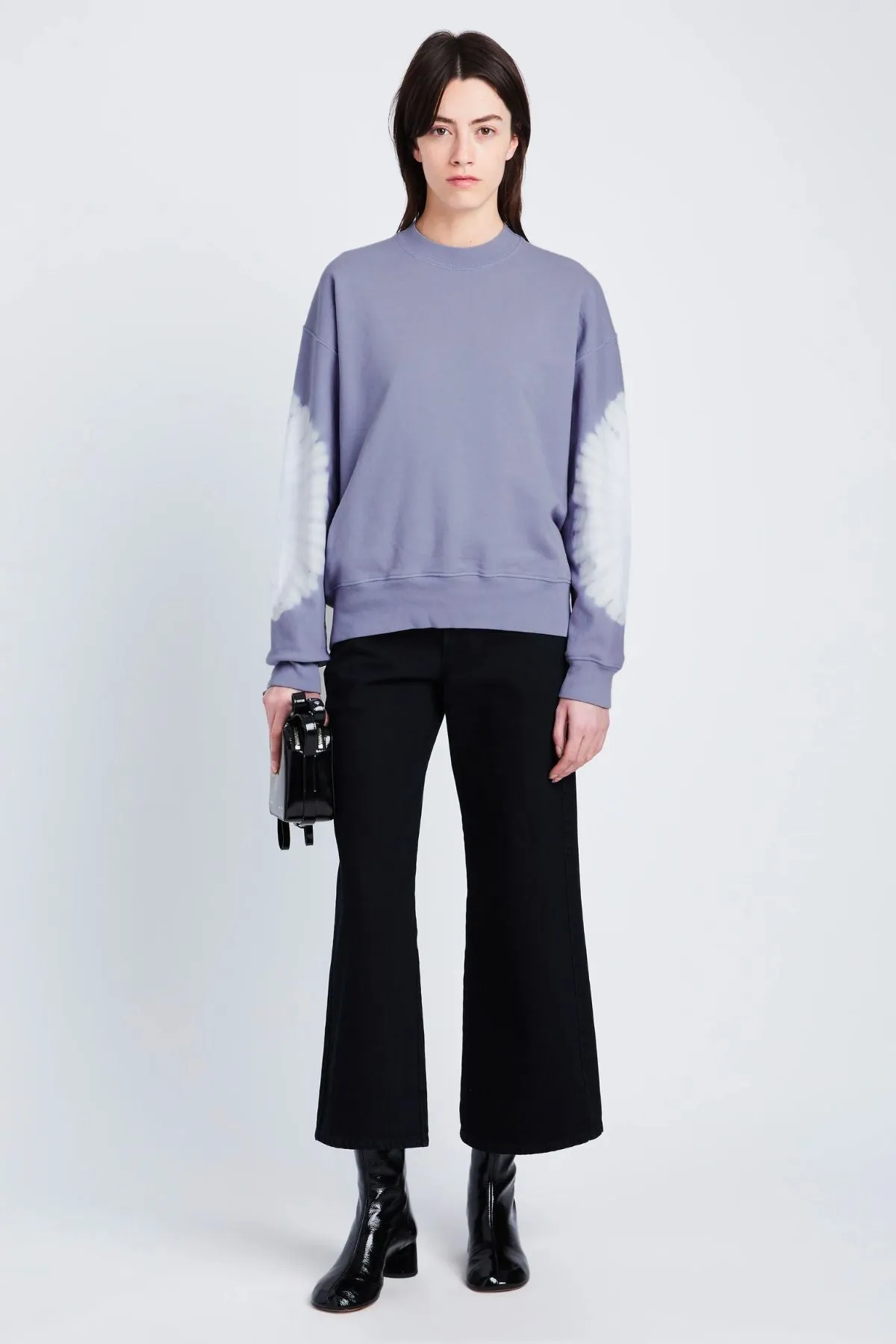 Sweat-shirt à teinture nouée Proenza Schouler White Label pour femmes - Lilas/ Blanc cassé