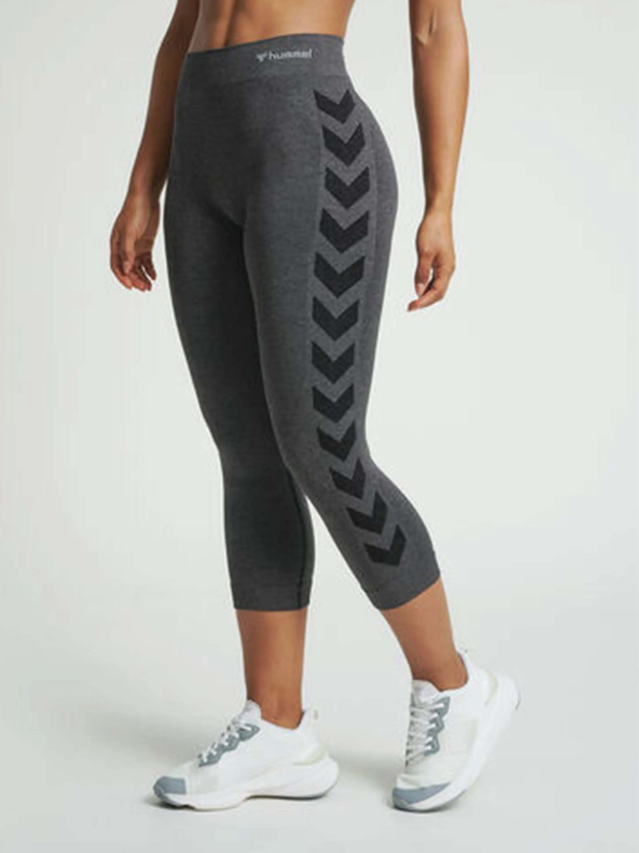 Leggings Femme Côtés Côtelés, Gris Foncé