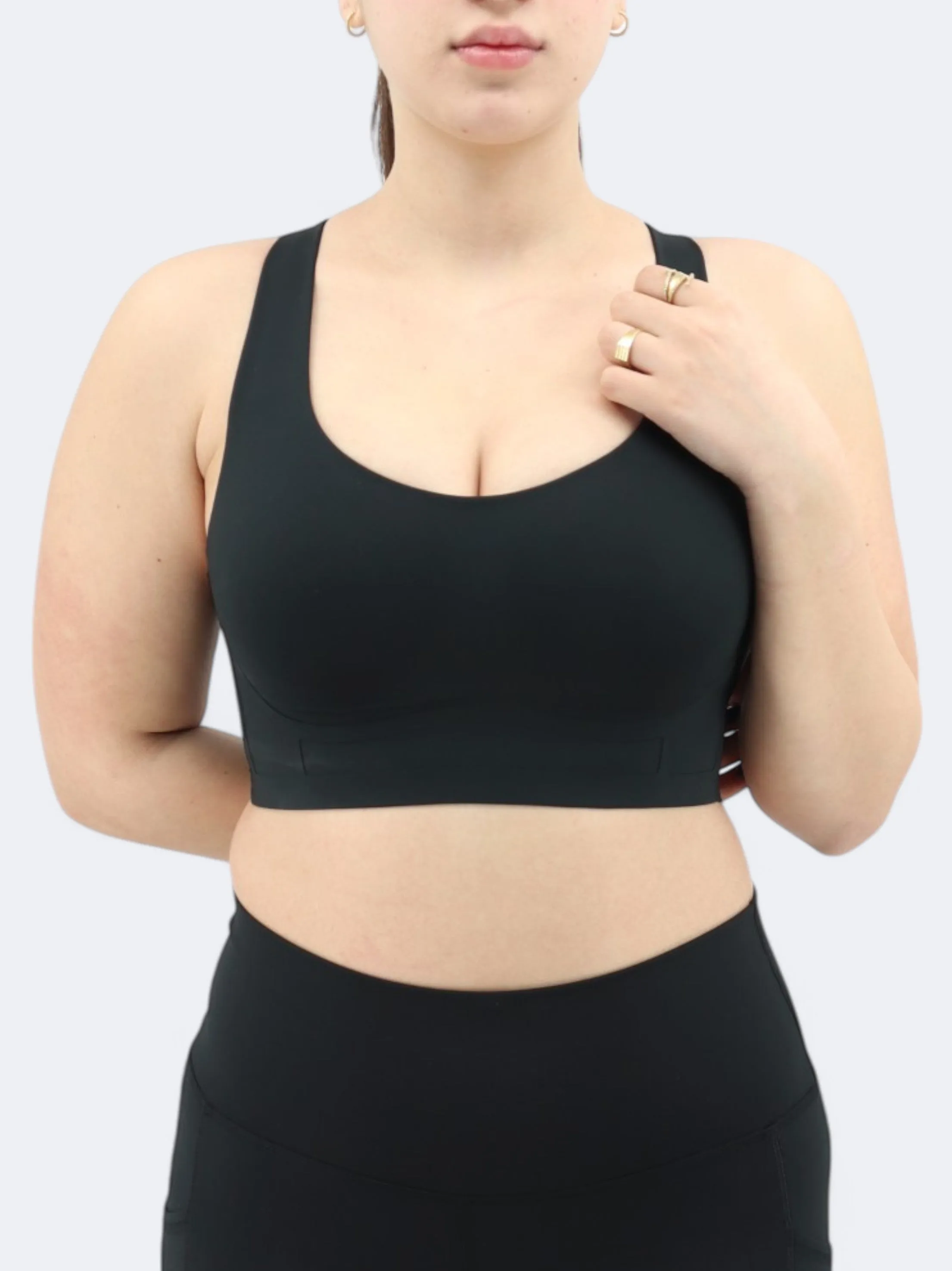 Haut de sport féminin court, Noir