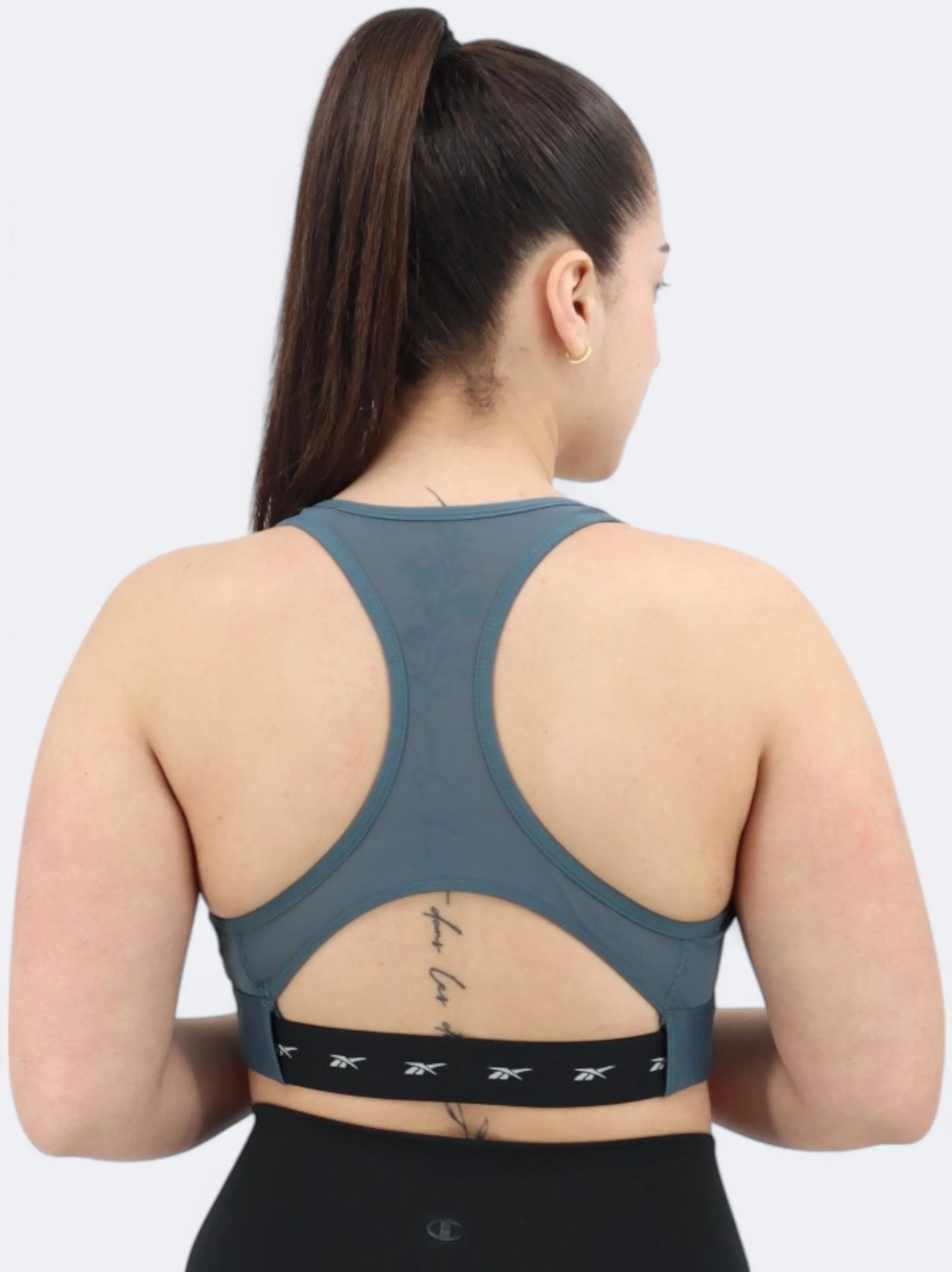 Haut de sport féminin court, Bleu