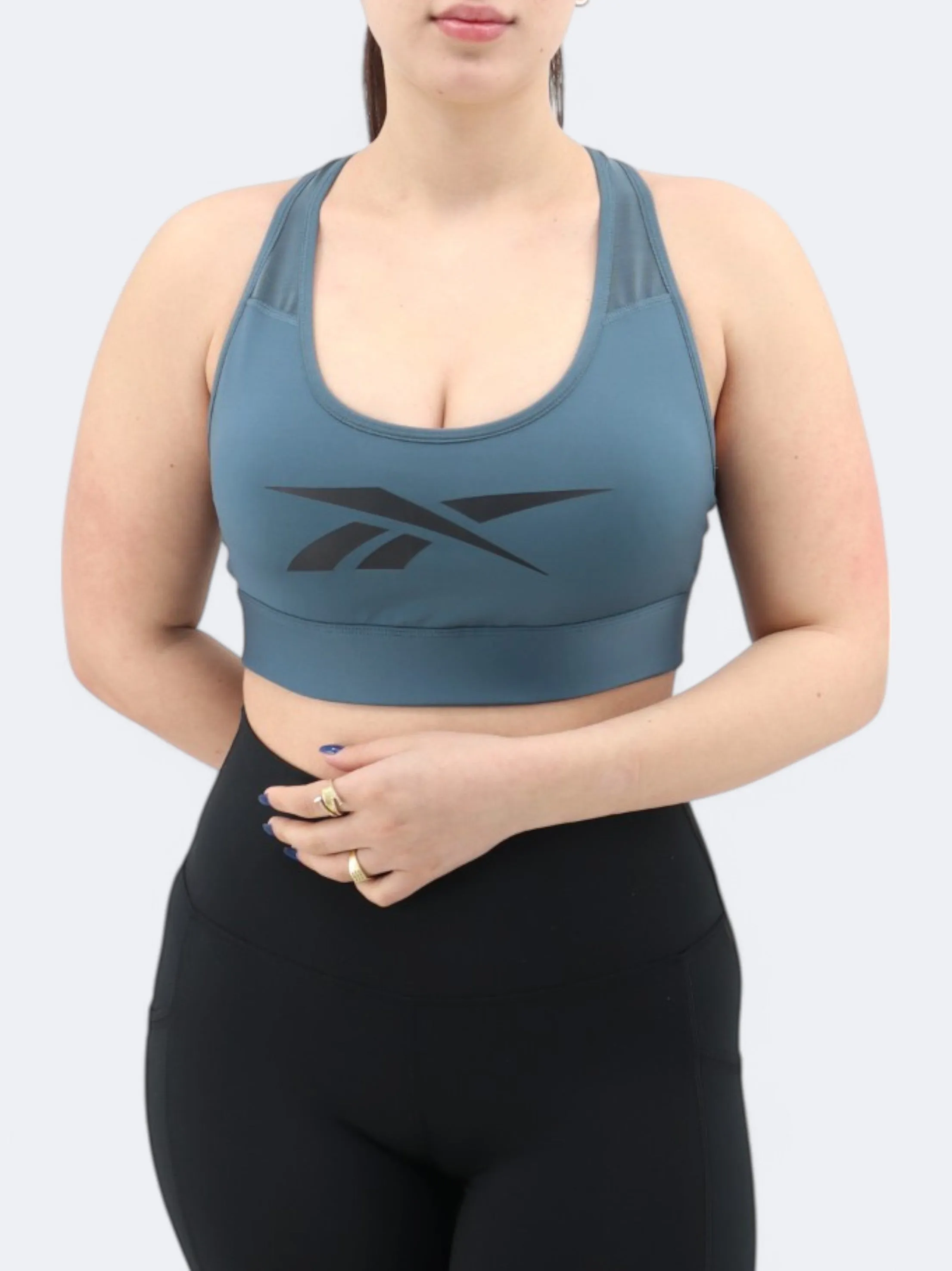 Haut de sport féminin court, Bleu