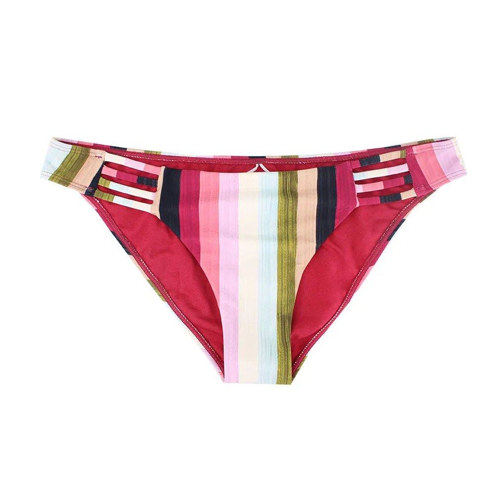 Slip de Bikini à Rayures pour Femme, Multi