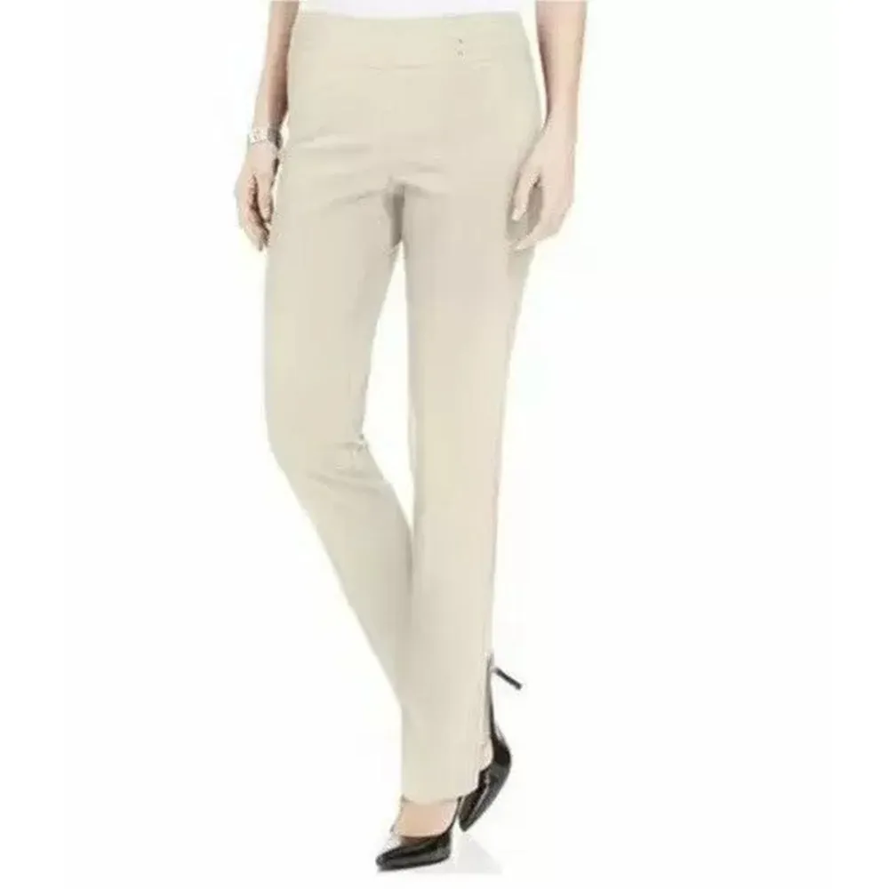 Pantalon Femme à Enfiler avec Clous, Blanc Cassé