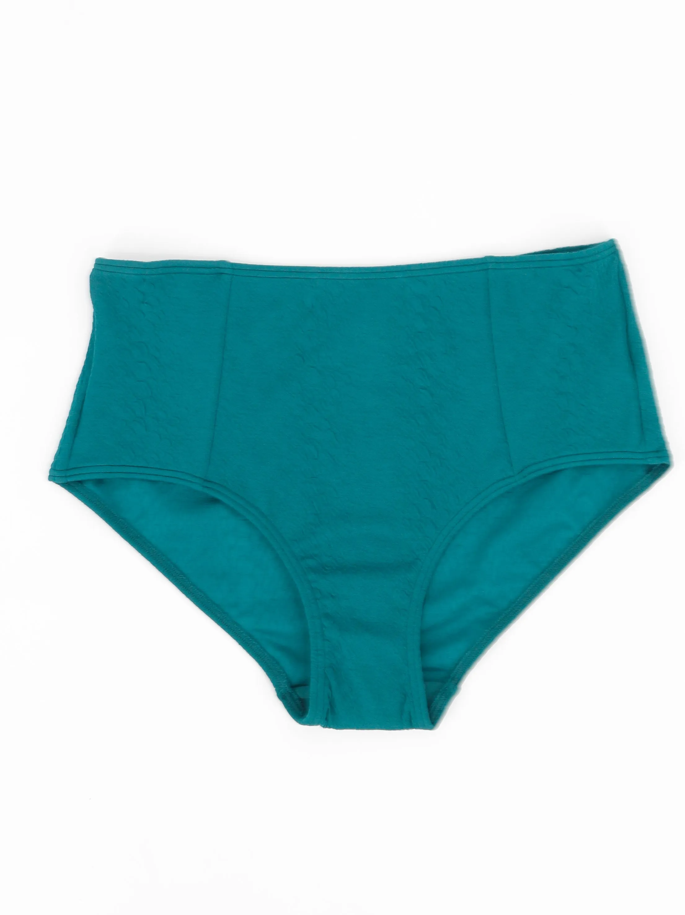 Culotte de Bikini Texturé Femme, Vert Foncé