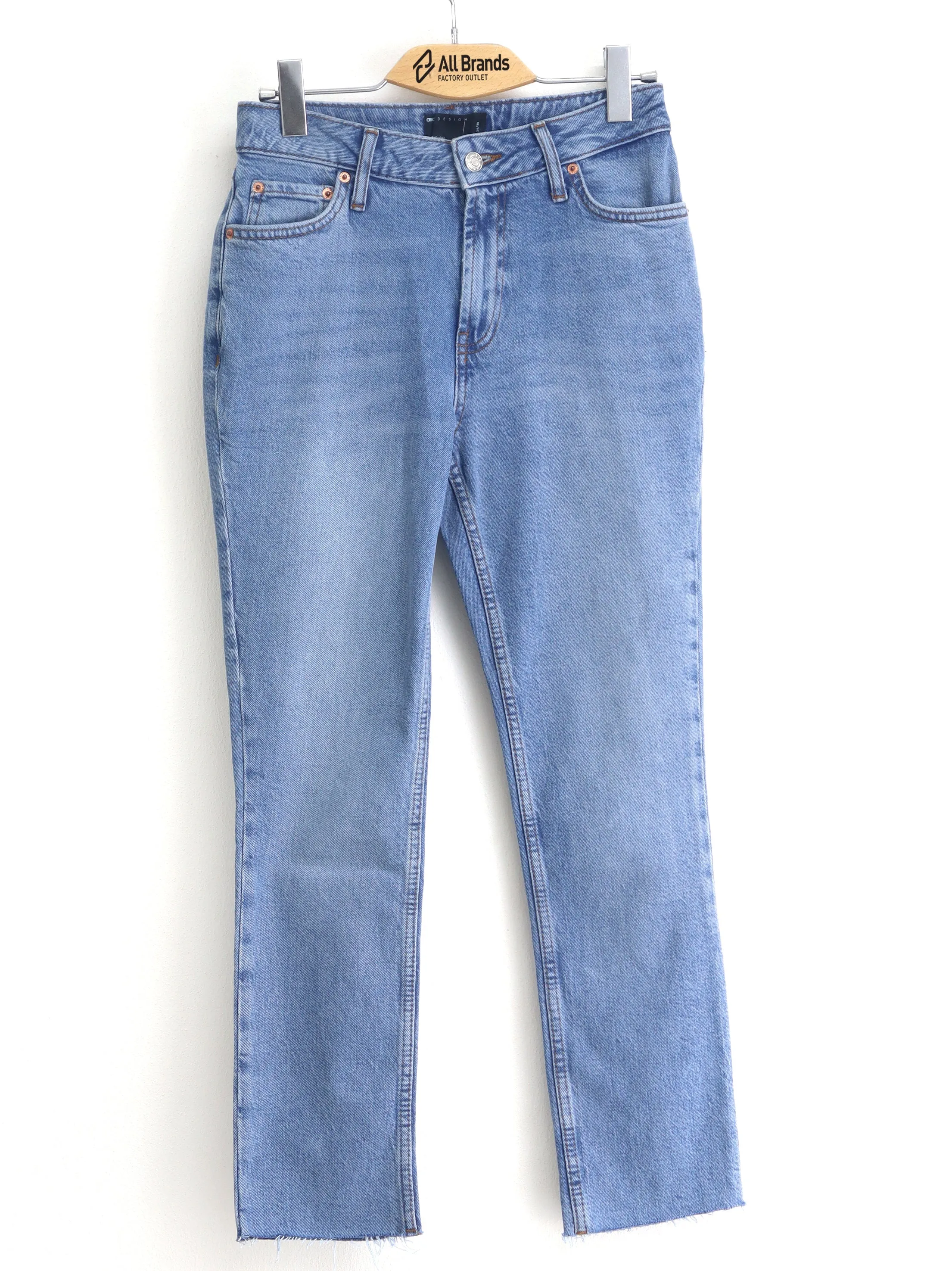 Jeans coupés délavés pour femme, Bleu clair