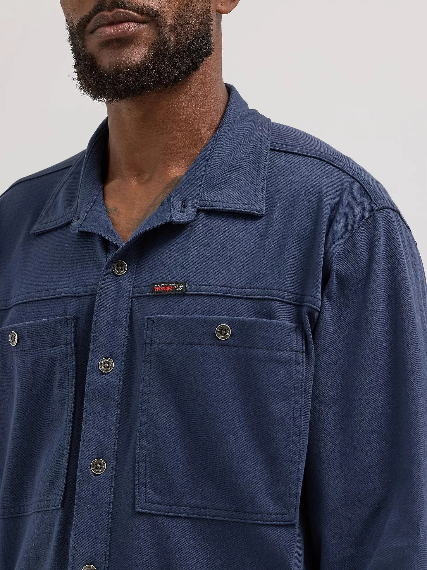 Wrangler ATG Chemise de travail à manches longues pour hommes en tricot avec boutons Wrangler Clothing